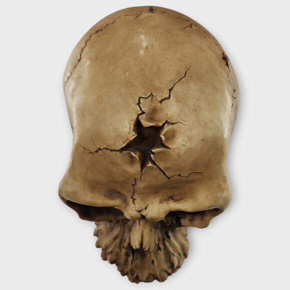 Cracked Skull Money Bank Statue Pirate Evil Sunken Eye Sockets VTG Y2K 1998 - Picture 6 of 8